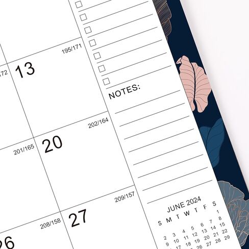 2025-2026 Calendar - 2025-2026 Wall Calendar, July 2025 - December 2026, 17'' x 12'', 12 Monthly Wall Calendar 2025-2026 with Julian Dates - Engraved Floral in Saudi Arabia