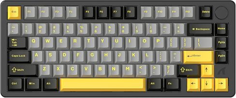 FELICON x Attack Shark X86 75% Aluminum CNC Wireless Mechanical Gaming Keyboard with Volume Knob,82 Key Gasket Hot Swappable RGB Custom Keyboard with 5-Layer Padding, BT/2.4GHz/USB-C-Milk White in Saudi Arabia