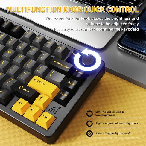 FELICON x Attack Shark X86 75% Aluminum CNC Wireless Mechanical Gaming Keyboard with Volume Knob,82 Key Gasket Hot Swappable RGB Custom Keyboard with 5-Layer Padding, BT/2.4GHz/USB-C-Milk White in Saudi Arabia