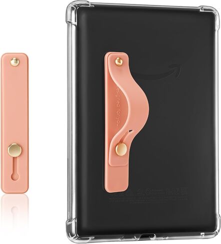 CoBak Hand Strap Holder for Kindle/Tablet - Lightweight TPU One-Handed Grip with Strong Stick, Stand for Phone, Adjustable Tightness for Kindle/Kobo/Voyaga/Lenovo/Sony E-Book Tablet, Orange in Saudi Arabia