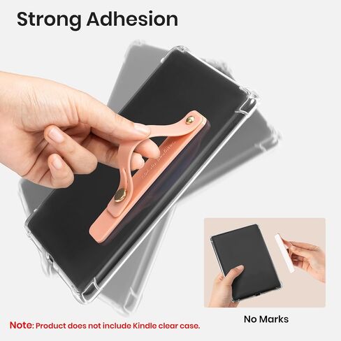 CoBak Hand Strap Holder for Kindle/Tablet - Lightweight TPU One-Handed Grip with Strong Stick, Stand for Phone, Adjustable Tightness for Kindle/Kobo/Voyaga/Lenovo/Sony E-Book Tablet, Orange in Saudi Arabia