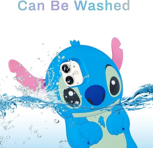 Lupct الأزرق سيليكون حالة لفون 11 3D الكرتون الحيوان لطيف مضحك الحالات الناعمة غطاء شخصية Kawaii، متعة بارد الجلد قذيفة للأطفال المراهقين الفتيات الفتيان لفون 11 in Kuwait