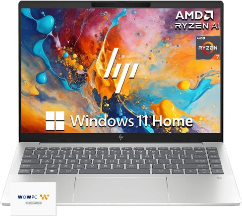 كمبيوتر محمول HP Pavilion Plus مقاس 14 بوصة OLED، معالج AMD Ryzen 7 7840U (Beat i7-1355U)، شاشة OLED 2.8k (2880x1800) 120 هرتز، ذاكرة الوصول العشوائي 16 جيجابايت، 512 جيجابايت SSD، لوحة مفاتيح بإضاءة خلفية، Windows 11 Pro، WOWPC Recovery USB in Kuwait