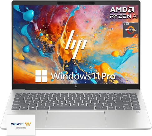 HP Newest Pavilion Plus 14" OLED Laptop, AMD Ryzen 7 7840U Processor (Beat i7-1355U), OLED 2.8k (2880x1800) 120Hz Display, 16GB RAM, 512GB SSD, Backlit Keyboard, Windows 11 Pro, WOWPC Recovery USB in Saudi Arabia