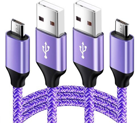 كابل Micro USB، 2 حزمة شاحن هاتف بطول 6 أقدام، أسلاك طاقة Android، كابلات شحن سريعة طويلة متوافقة مع Samsung Galaxy J7 S6 S7 Edge J3، Note 3 4 5، Tablet S2 S4، LG Stylo 2/3 Plus in Kuwait