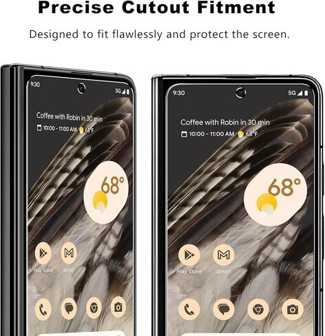 LYWHL (عبوة من قطعتين لواقي شاشة Google Pixel Fold 5G [الشاشة الأمامية فقط] غطاء حماية من الزجاج المقسى عالي الدقة وشفاف بدرجة 9H وطبقة حماية صديقة للبيئة، مضاد للخدش وخالي من الفقاعات وسهل التركيب in Kuwait