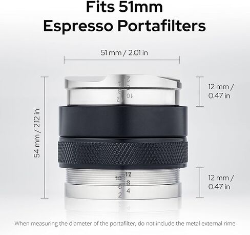58mm Tamper and Distributor with Height Indicator - Espresso Hand Tamper Tool Fits 58mm Portafilters - Professional Espresso Distribution Tool 58mm - Adjustable Depth Coffee Tamper and Leveler in Saudi Arabia