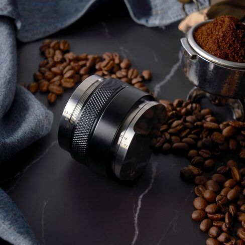 58mm Tamper and Distributor with Height Indicator - Espresso Hand Tamper Tool Fits 58mm Portafilters - Professional Espresso Distribution Tool 58mm - Adjustable Depth Coffee Tamper and Leveler in Saudi Arabia