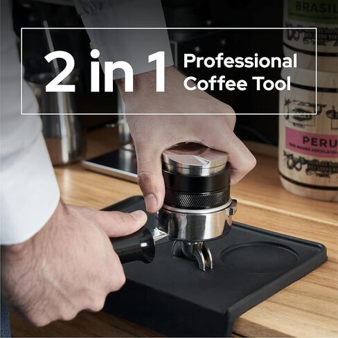 58mm Tamper and Distributor with Height Indicator - Espresso Hand Tamper Tool Fits 58mm Portafilters - Professional Espresso Distribution Tool 58mm - Adjustable Depth Coffee Tamper and Leveler in Saudi Arabia