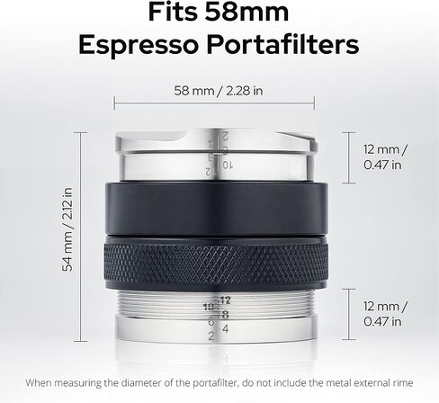 58mm Tamper and Distributor with Height Indicator - Espresso Hand Tamper Tool Fits 58mm Portafilters - Professional Espresso Distribution Tool 58mm - Adjustable Depth Coffee Tamper and Leveler in Saudi Arabia