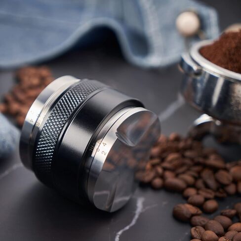 58mm Tamper and Distributor with Height Indicator - Espresso Hand Tamper Tool Fits 58mm Portafilters - Professional Espresso Distribution Tool 58mm - Adjustable Depth Coffee Tamper and Leveler in Saudi Arabia