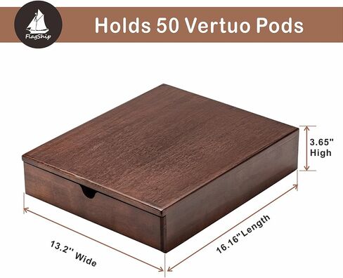 FlagShip for Nespresso Pod Holder Vertuo Pod Drawer Coffee Pod Storage for Vertuo Pod with Elegant Wood Frame(50 Pods Capacity) in Kuwait