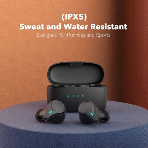 KOSETON E10 True Wireless Bluetooth Earbuds, Titanium Black – Wireless Earbuds for Running and Sport, Charging Case Included, Dual Microphones, 30 Hour Battery and Great Sound Quality in Saudi Arabia