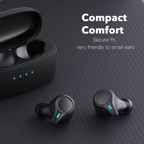 KOSETON E10 True Wireless Bluetooth Earbuds, Titanium Black – Wireless Earbuds for Running and Sport, Charging Case Included, Dual Microphones, 30 Hour Battery and Great Sound Quality in Saudi Arabia
