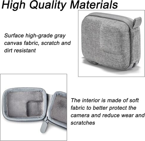 حافظة PCTC لهاتف GoPro Hero 13 12 11 10 9 8 7 6 5 حقيبة تخزين محمولة للسفر باللون الأسود حقيبة حمل صغيرة لحماية كاميرا الحركة DJI Osmo AKASO (رمادي) in Kuwait