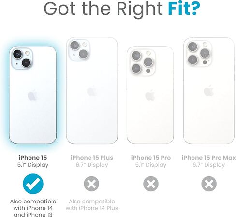 حافظة Speck Clear iPhone 15 - نحيفة، حماية من السقوط، قبضة - لهاتف iPhone 15، iPhone 14 وiPhone 13 - مقاومة للخدش، مضادة للأصفر، حافظة هاتف 6.1 بوصة - GemShell Grip Clear in Saudi Arabia