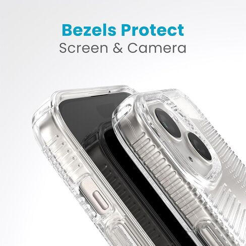 حافظة Speck Clear iPhone 15 - نحيفة، حماية من السقوط، قبضة - لهاتف iPhone 15، iPhone 14 وiPhone 13 - مقاومة للخدش، مضادة للأصفر، حافظة هاتف 6.1 بوصة - GemShell Grip Clear in Saudi Arabia