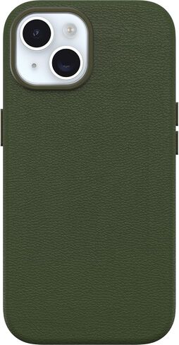OtterBox iPhone 15 Symmetry Series Cactus Leather for MagSafe - Cactus Grove (Green), Snaps to MagSafe, Ultra-Sleek, Raised Edges Protect Camera & Screen in Saudi Arabia