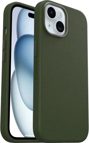 OtterBox iPhone 15 Symmetry Series Cactus Leather for MagSafe - Cactus Grove (Green), Snaps to MagSafe, Ultra-Sleek, Raised Edges Protect Camera & Screen in Saudi Arabia
