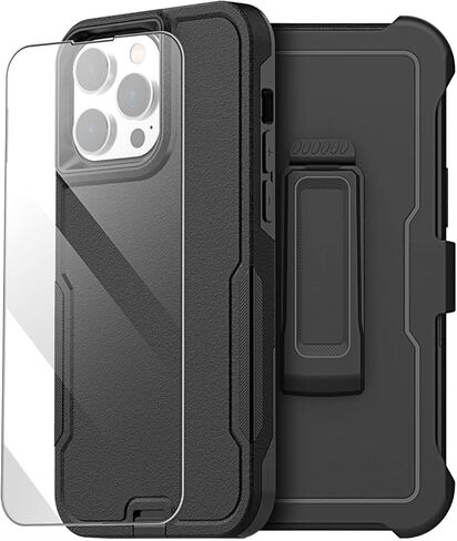 AICase for iPhone 13 Pro Max Case with Belt-Clip Holster, Screen Protector, Heavy Duty Protective Phone Case, Military Grade Full Body Protection Shockproof/Dustproof/Drop Proof Rugged Cover in Kuwait