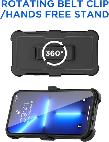 AICase for iPhone 13 Pro Max Case with Belt-Clip Holster, Screen Protector, Heavy Duty Protective Phone Case, Military Grade Full Body Protection Shockproof/Dustproof/Drop Proof Rugged Cover in Kuwait