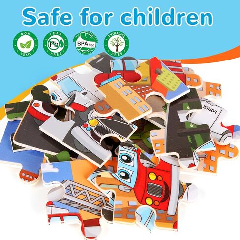 Wooden Puzzles Toys for Kids Ages 3-5, Set of 4 Packs with 20-Piece Unicorn Mermaid Princess Wood Jigsaw Puzzles, Preschool Educational Brain Teaser Toys for Girls 3 4 5 6 Years Old. in Saudi Arabia