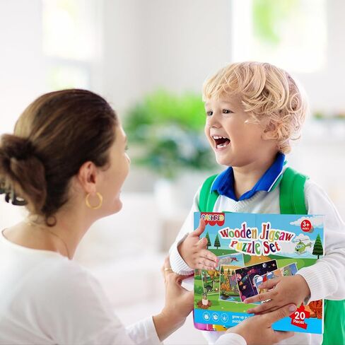 Wooden Puzzles Toys for Kids Ages 3-5, Set of 4 Packs with 20-Piece Unicorn Mermaid Princess Wood Jigsaw Puzzles, Preschool Educational Brain Teaser Toys for Girls 3 4 5 6 Years Old. in Saudi Arabia
