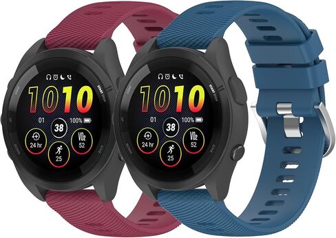 Fit for Garmin Forerunner 165 Watch Bands, Vivoactive 5 20mm Quick Release Silicone Replacement Bands Straps Wristbands Bracelet Fit for Garmin Forerunner 245 645 Music in Saudi Arabia