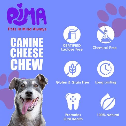 PIMA - Canine Cheese Chews, Natural Yak Chews for Dogs 65 lbs or Smaller, Lactose-Free Yak Cheese Dog Chews, Long Lasting Dog Chews with Protein and Vitamin E, D and A, Mixed Large, 3 Chews, 9.9 oz in Saudi Arabia