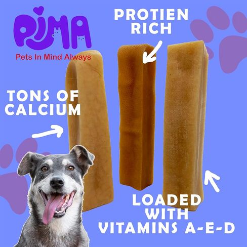PIMA - Canine Cheese Chews, Natural Yak Chews for Dogs 65 lbs or Smaller, Lactose-Free Yak Cheese Dog Chews, Long Lasting Dog Chews with Protein and Vitamin E, D and A, Mixed Large, 3 Chews, 9.9 oz in Saudi Arabia