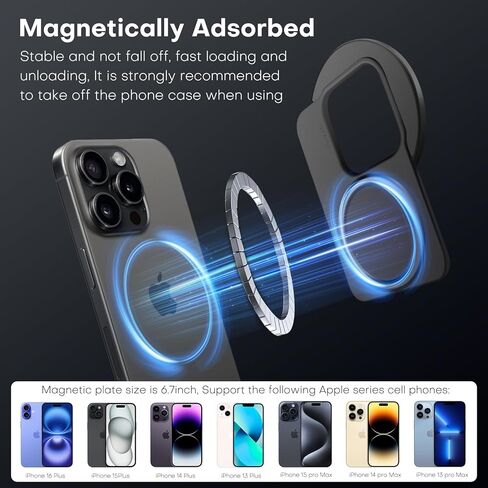 REYGEAK Variable ND2-32 Filter (1-5 Stop) for iPhone Lens,67mm Adjustable Camera ND Filter,HD Neutral Density Lens Filter,Magnetic Phone Clip with 6.7inch for iPhone Pro Max 15/14/13. in Kuwait