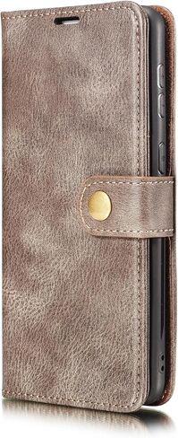 Asuwish Phone Case for Samsung Galaxy S21 5G 6.2 inch Wallet Magnetic Detachable Cell Cover with Tempered Glass Screen Protector Flip Card Holder Slot S 21 21S G5 Women Men Girls Purse Mobile Gray in Saudi Arabia