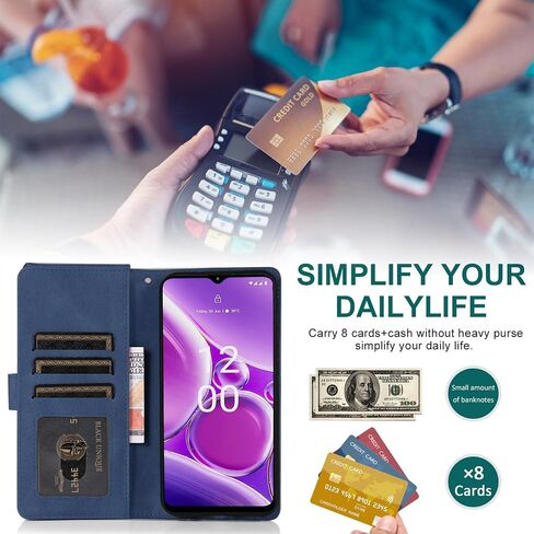 متوافق مع Nokia G42 5G / Nokia G310 5G (6.56 بوصة) حافظة محفظة من الزجاج المقسى وواقي شاشة من الزجاج المقسى وغطاء قلاب من الجلد بسحاب وحامل بطاقات وحامل ملحقات خلوية لهاتف NokiaG42 NokiaG310 للنساء والرجال باللون الأخضر in Saudi Arabia