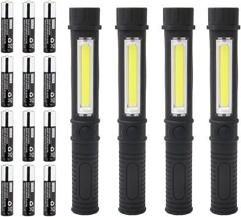 LED Work Light Magnetic Flashlights,Unique Cool Gadget Tool for Men Dad Husband Gift Idea,Portable Battery COB Work Lamp for Mechanic,BBQ,Car,Camping,Emergency (2 Pack,Orange,Batteries Included) in Saudi Arabia