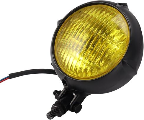 Vintage Round Motorcycle Headlight Grill Head Led Light for Harley Cafe Racer Bobber,Black#B in Kuwait