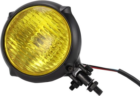 Vintage Round Motorcycle Headlight Grill Head Led Light for Harley Cafe Racer Bobber,Black#B in Kuwait