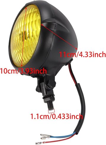 Vintage Round Motorcycle Headlight Grill Head Led Light for Harley Cafe Racer Bobber,Black#B in Kuwait