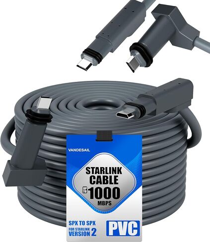 for Starlink Replacement Cable, Compatible Starlink Extension Cable V2, Waterproof for Starlink Rectangular Satellite Gen 2 Grey -48FT(14M) in Kuwait