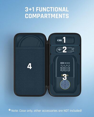 حقيبة حماية EVA محمولة من Fanttik X8، حقيبة تخزين EVA مخصصة رسميًا لمنفاخ إطارات Fanttik X8، وأنبوب هواء، ومحول شاحن وكابل (حقيبة الحمل فقط) in Kuwait