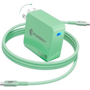 Mac Book Pro Charger PAEBAI+ 100W USB C Charger GaN Foldable Compact Wall Fast Charger for MacBook Air, iPhone 16 15 Series, Samsung Galaxy, iPad Pro and All USB-C Devices, 6.6ft Type C Cable