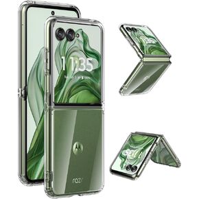 Case for Motorola Razr Plus 2024 (Razr+ 2024) Crystal Clear Hard Back + Soft TPU Bumper Shockproof Cover Phone Case for Moto Razr Plus 2024 - Transparent
