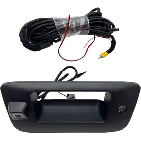 Tailgate Handle Backup Camera Compatible with 2007-2013 Silverado Sierra 1500 2500 3500 Heavy Duty Matte Black with Rear View Camera Replace# 22755304
