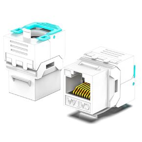 Cat6A Short Keystone Jack Toolless UTP Shield Pack Golded Plated Tool Free RJ45 Ethernet Jack Easy Operation Stable Transmission