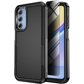 for Samsung Galaxy A15 5G Phone Case with [1 Pcs Anti-Peeping Film] [Shockproof] [Dropproof] [Military Grade Drop Tested] with Non-Slip Removable Heavy Duty Full Body Phone Case 6.5 Inch-Black