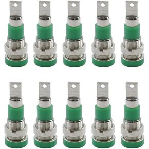 4mm Banana Jack Binding Post Female Socket Plug Terminal Connector for Loudspeaker Amplifier Plastic Copper,10Pcs Green