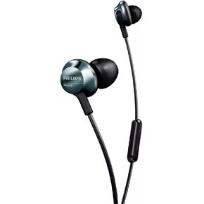 PHILIPS Audio in-Ear Headphones PRO6305BK/00 in-Ear Headset (High-Res Audio, Built-in Microphone, Noise Isolating, 3 Sizes of Ear Caps, Ergonomic Design) Black/Silver