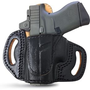 OWB Leather Holsters for Pistols Optic Ready Right Hand. Fits for Glock 19, 19X, 23, 43, Glock 43X Leather Holster Taurus Slim, Ruger Max 9 mm Leather Gun Holsters by Tagua GunLeather