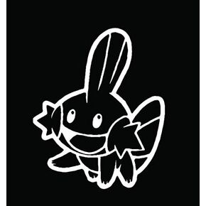 Anime Mudkip Vinyl Stickers Symbol 5.5" Decorative DIE Cut Decal for Cars Tablets LAPTOPS Skateboard - White