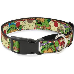 Teenage Mutant Ninja Turtles Dog Collar Martingale Classic TMNT Turtle Pizza 15 to 26 Inches 1.0 Inch Wide