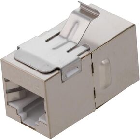 NavePoint CAT5E FTP Inline Keystone Coupler, RJ45 Female to RJ45 Female, 25 Pack, Silver
